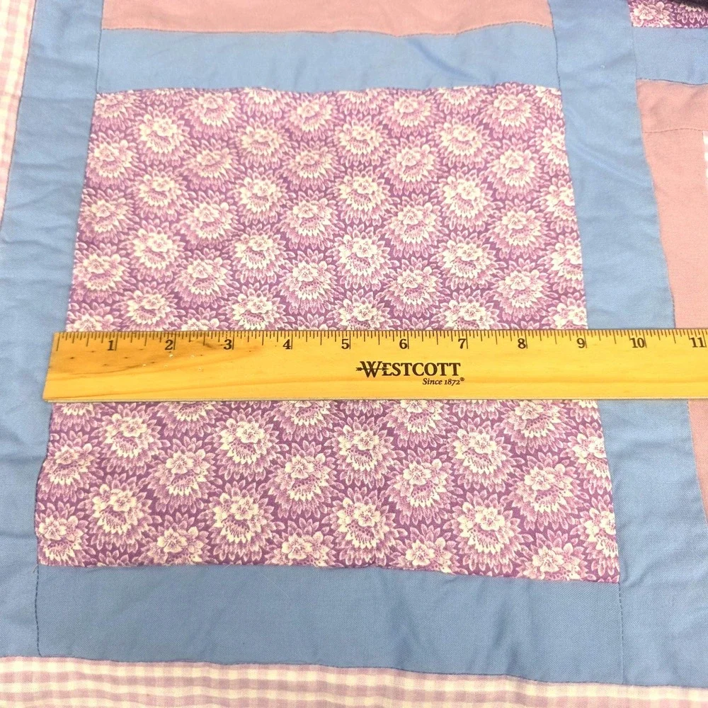 Vtg 80/90s Handmade Patchwork Quilt 80x80 Full Queen Country Cottagecore Floral